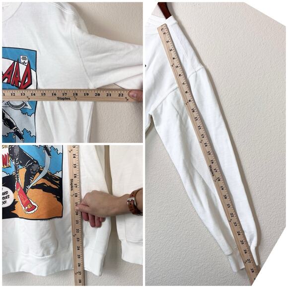 People of Leisure Def Leppard S Graphic Sweatshirt White Women - Picture 8 of 10